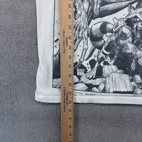Marvel's Guardians of the Galaxy Shirt Mens Small White Groot and Rocket Raccoon - Picture 5 of 8